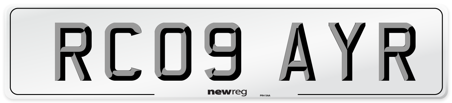 RC09 AYR Number Plate from New Reg